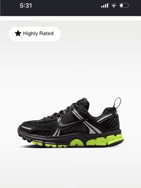 Nike Vomero 5 Kids Black and Neon Green Sneakers